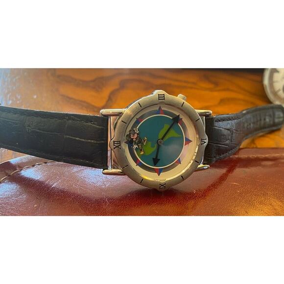 RARE VTG Women's 35mm Detective Mickey Watch, Spinning Mickey - Picture 1 of 4